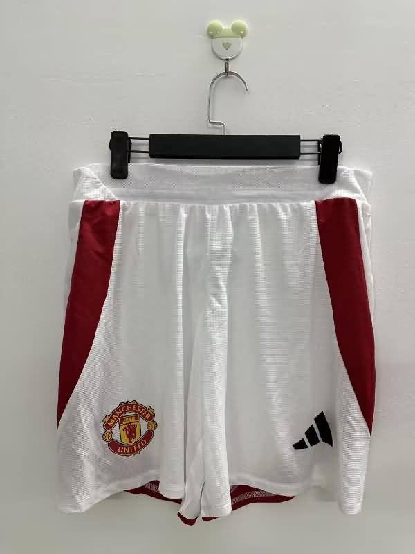 Thailand Quality(AAA) 24/25 Manchester United Home Soccer Shorts (Player)