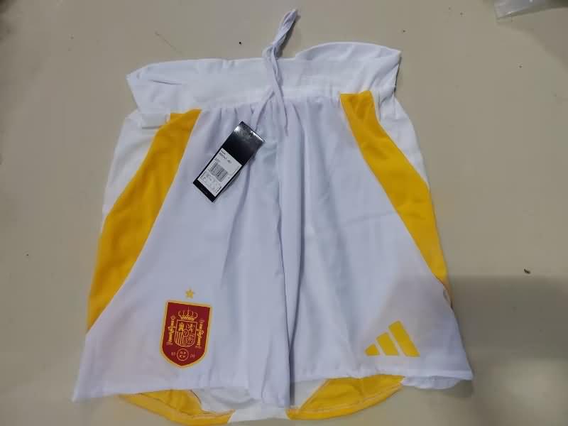 Thailand Quality(AAA) 2024 Spain White Soccer Shorts (Player)