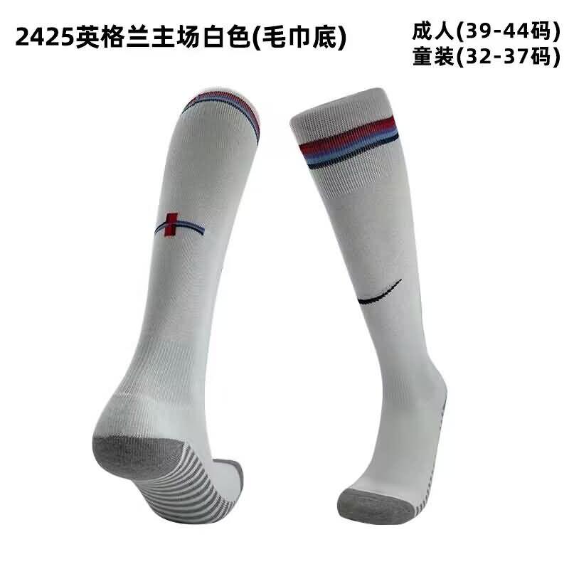 Thailand Quality(AAA) 2024 England Home Soccer Socks