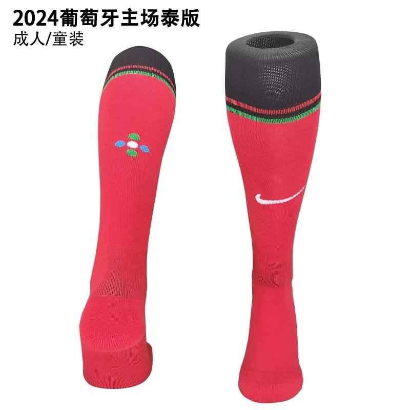 Thailand Quality(AAA) 2024 Portugal Home Soccer Socks