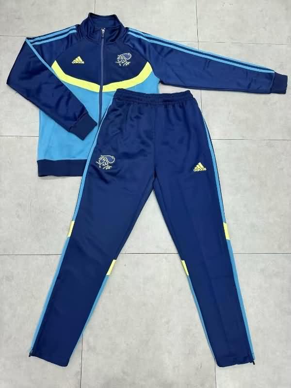 Thailand Quality(AAA) 24/25 Ajax Blue Soccer Tracksuit 02