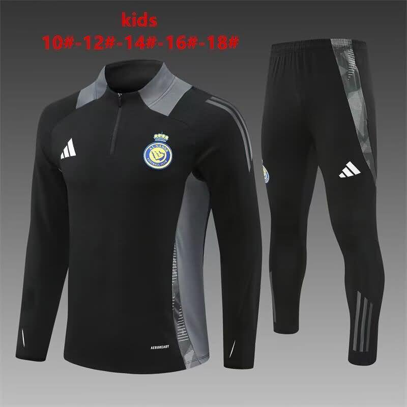 Kids - Thailand Quality(AAA) 24/25 Al Nassr FC Black Soccer Tracksuit