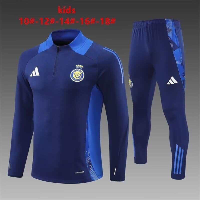 Kids - Thailand Quality(AAA) 24/25 Al Nassr FC Dark Blue Soccer Tracksuit