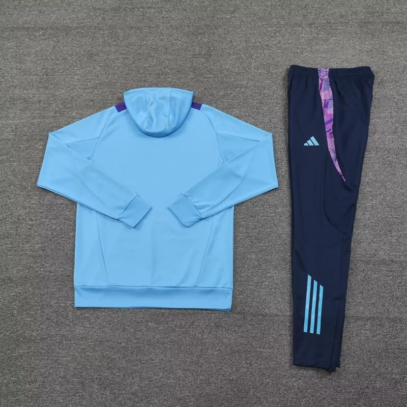 Thailand Quality(AAA) 2024 Argentina Blue Soccer Tracksuit 05