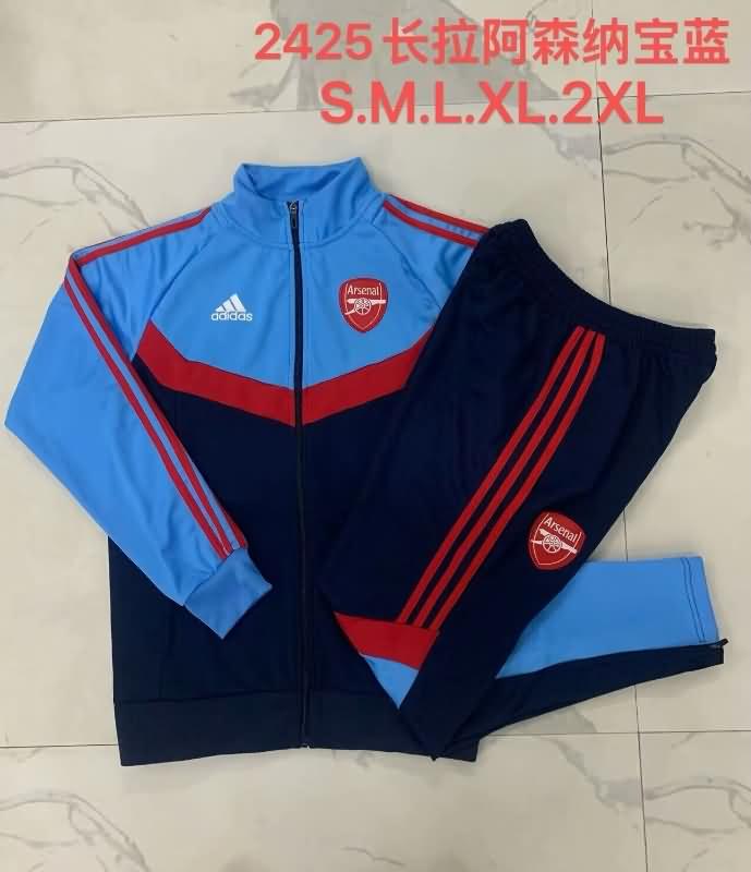 Thailand Quality(AAA) 24/25 Arsenal Dark Blue Soccer Tracksuit