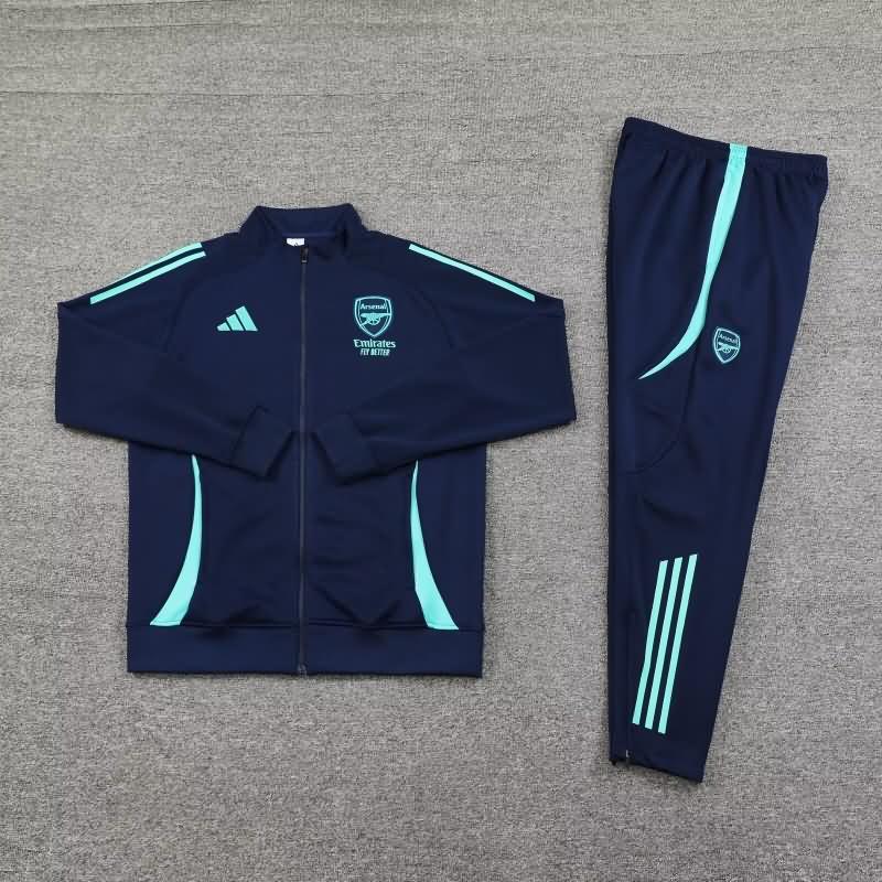 Thailand Quality(AAA) 24/25 Arsenal Dark Blue Soccer Tracksuit 03