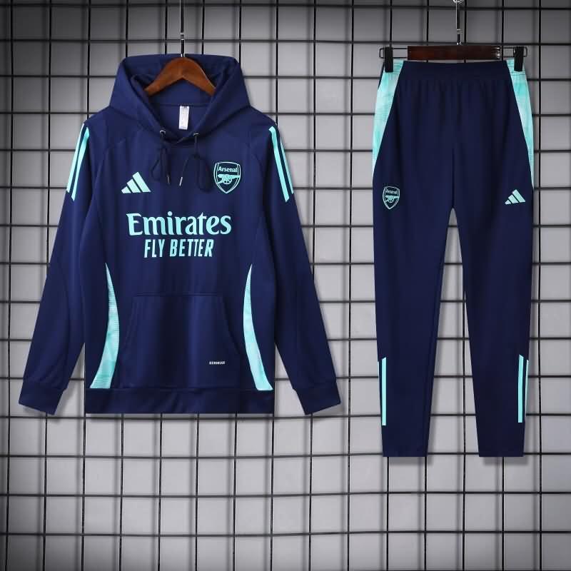 Thailand Quality(AAA) 24/25 Arsenal Dark Blue Soccer Tracksuit 04