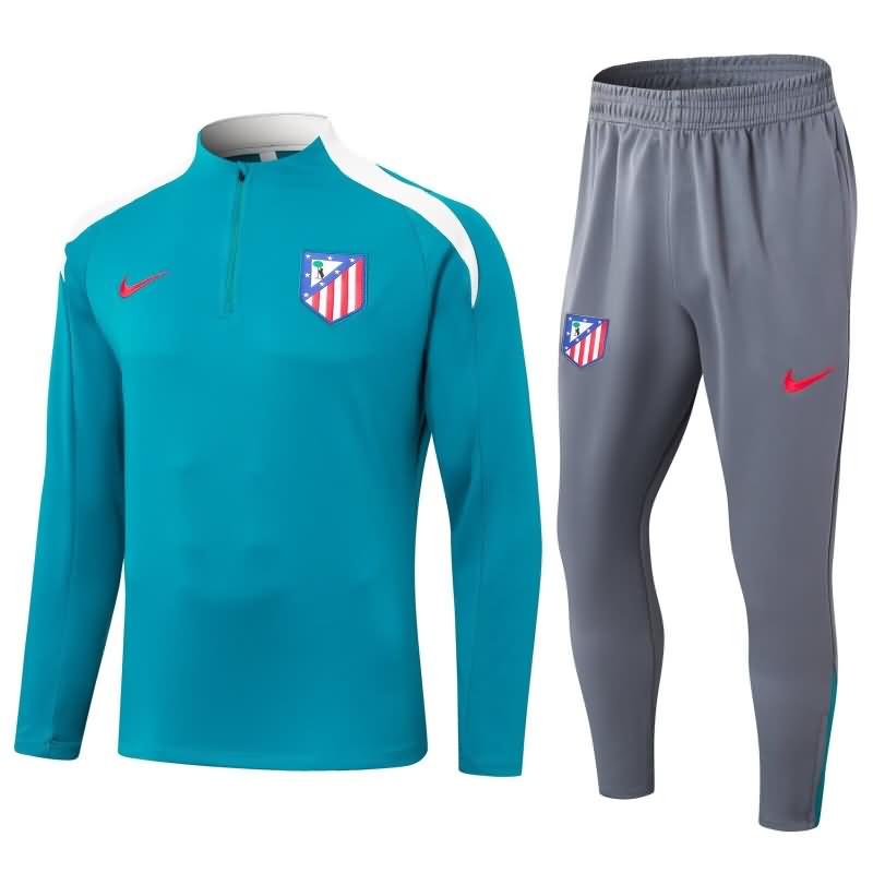 Thailand Quality(AAA) 24/25 Atletico Madrid Blue Soccer Tracksuit