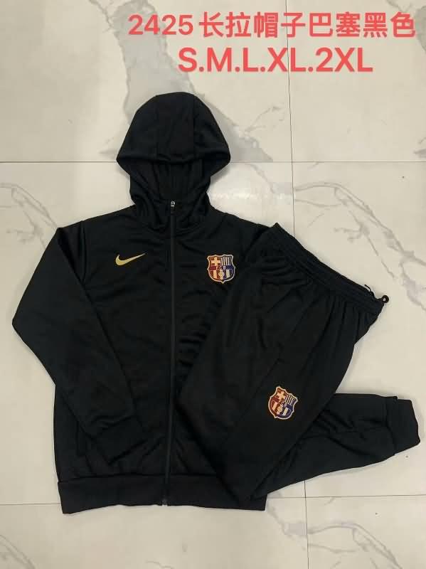 Thailand Quality(AAA) 24/25 Barcelona Black Soccer Tracksuit