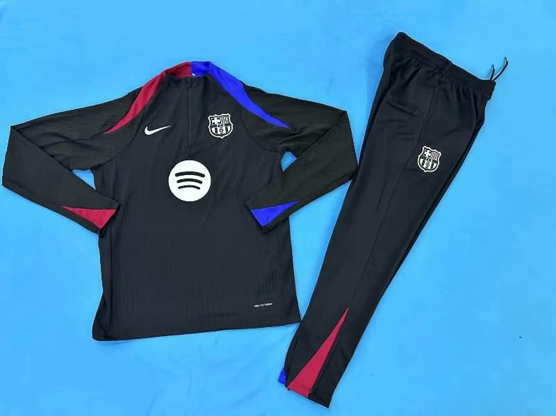 Thailand Quality(AAA) 24/25 Barcelona Black Soccer Tracksuit 07