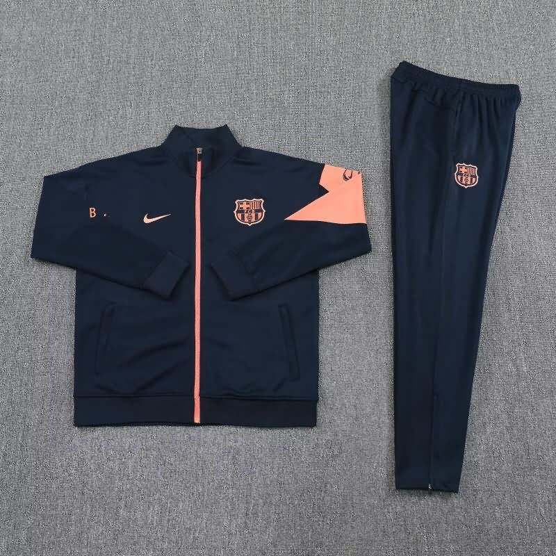 Thailand Quality(AAA) 24/25 Barcelona Dark Blue Soccer Tracksuit 04