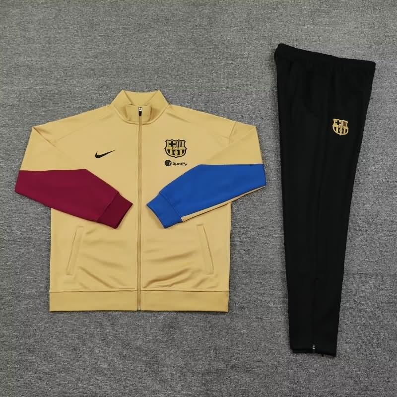 Thailand Quality(AAA) 24/25 Barcelona Gold Soccer Tracksuit