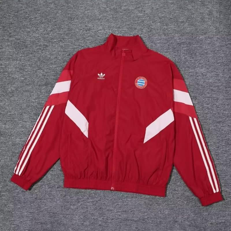 Thailand Quality(AAA) 24/25 Bayern Munich Red Soccer Windbreaker Tracksuit