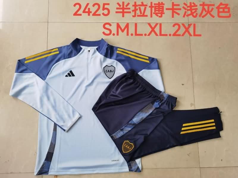 Thailand Quality(AAA) 2024 Boca Juniors Light Blue Soccer Tracksuit