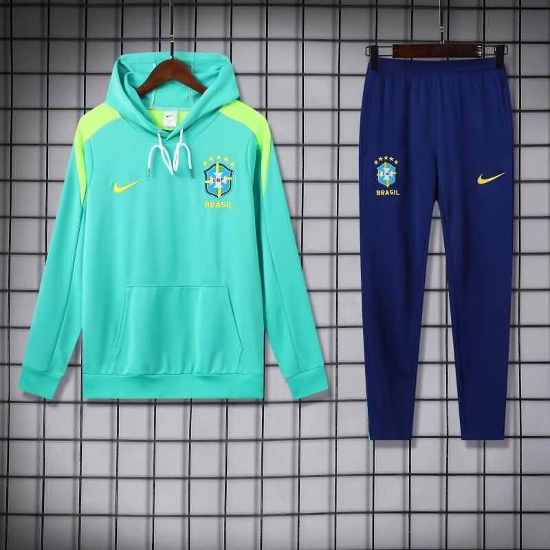 Thailand Quality(AAA) 2024 Brazil Green Soccer Tracksuit 02