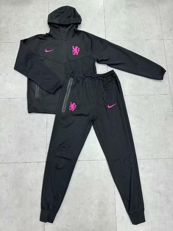 Thailand Quality(AAA) 24/25 Chelsea Black Soccer Tracksuit 03