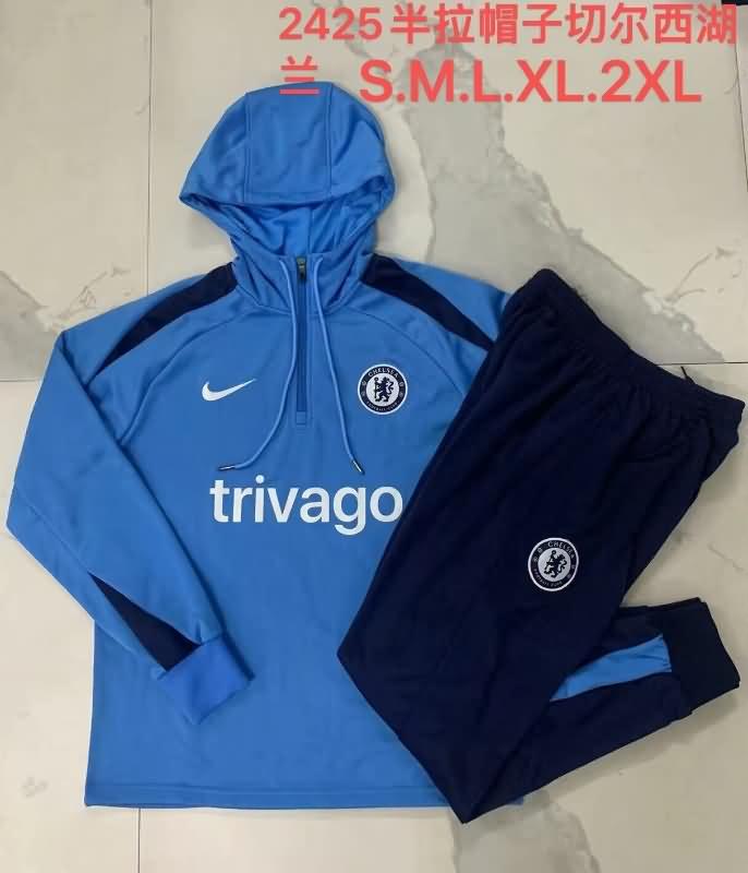 Thailand Quality(AAA) 24/25 Chelsea Blue Soccer Tracksuit 03