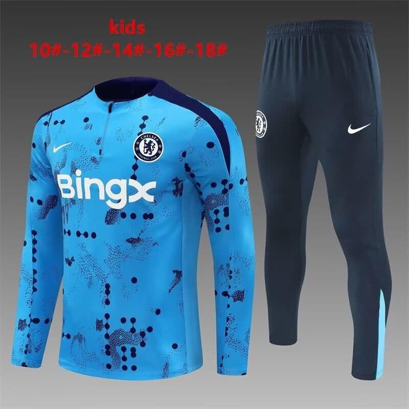 Kids - Thailand Quality(AAA) 24/25 Chelsea Blue Soccer Tracksuit