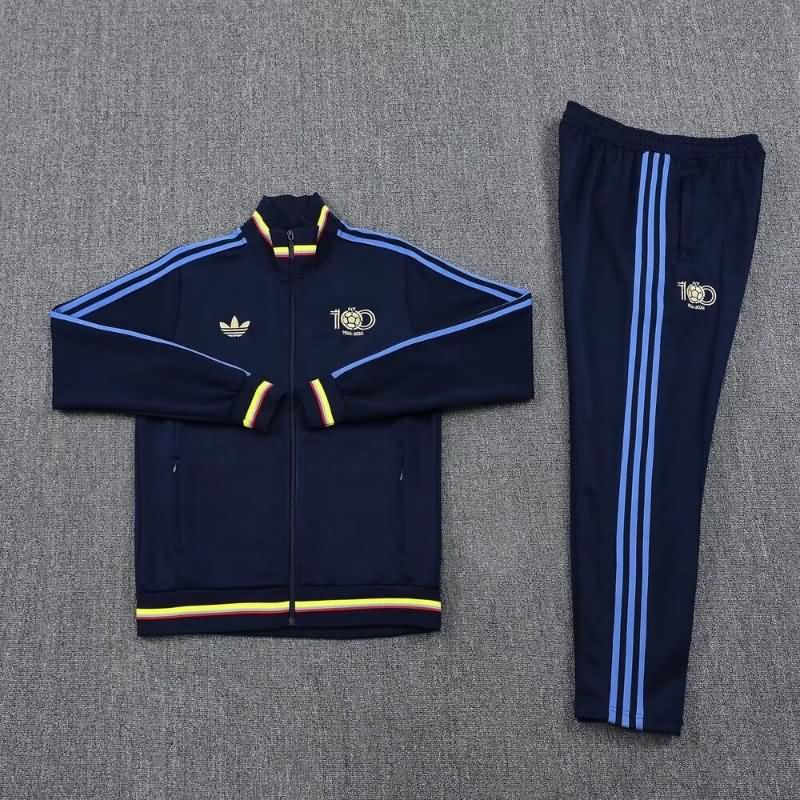 Thailand Quality(AAA) 100th Colombia Dark Blue Soccer Tracksuit