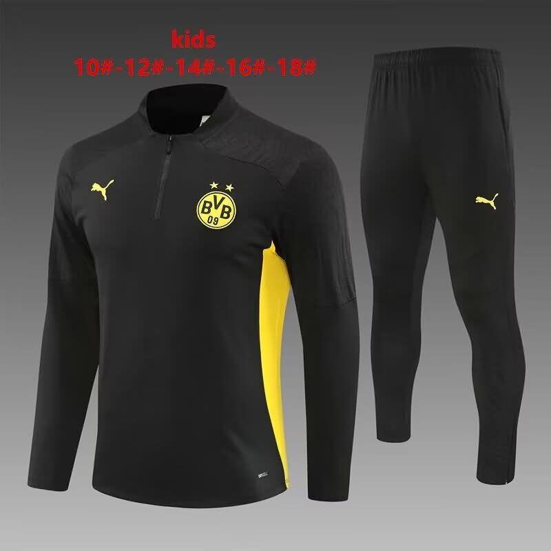 Kids - Thailand Quality(AAA) 24/25 Dortmund Black Soccer Tracksuit