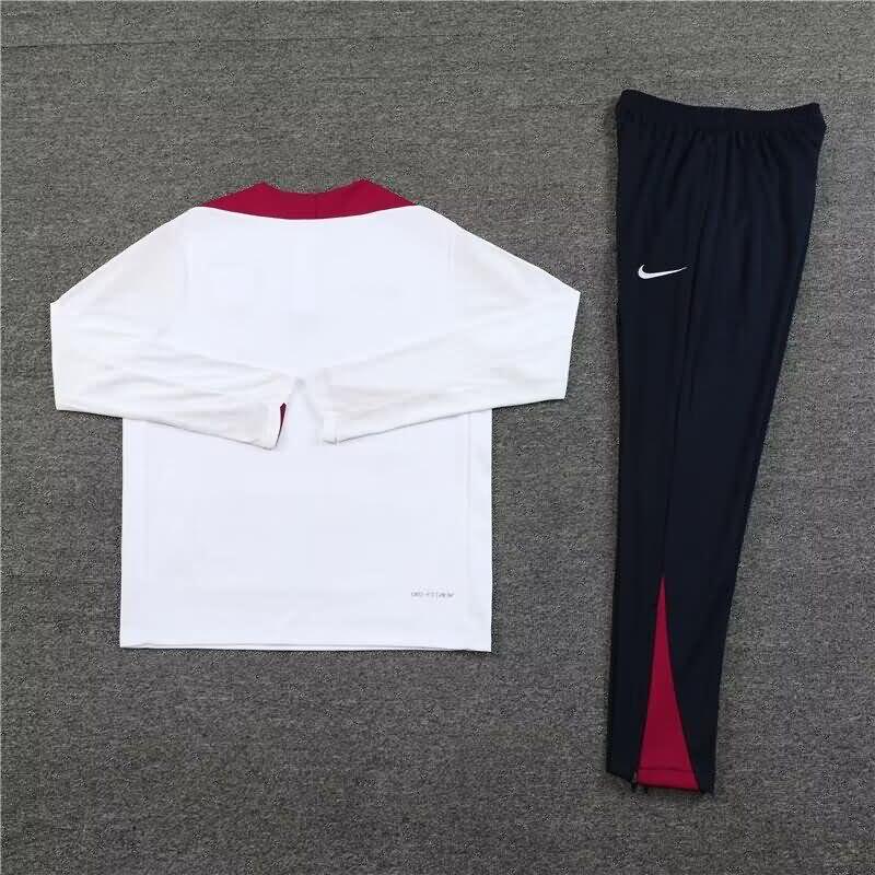 Thailand Quality(AAA) 2024 England White Soccer Tracksuit