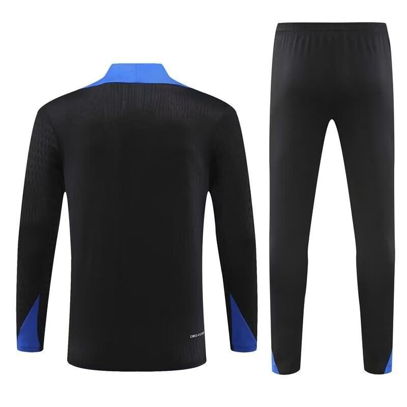 Thailand Quality(AAA) 2024 France Black Soccer Tracksuit