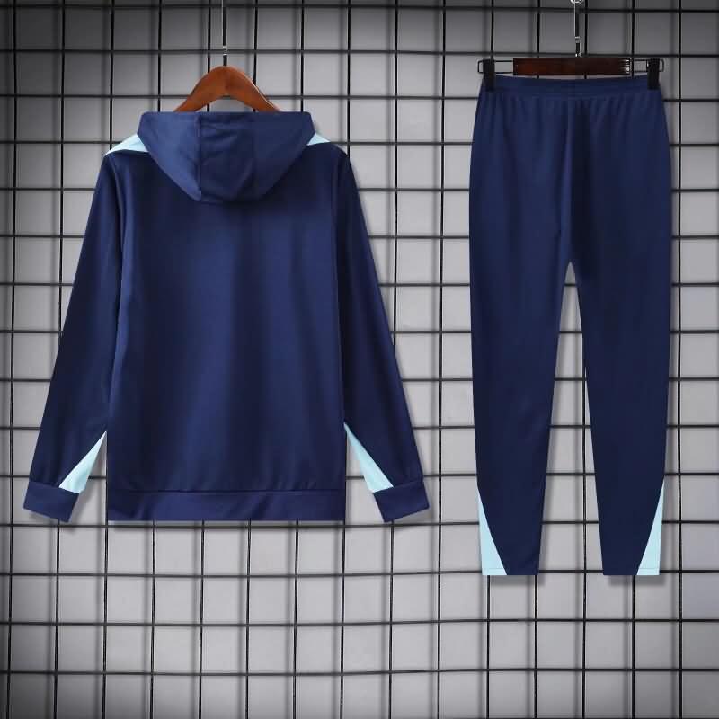 Thailand Quality(AAA) 2024 France Dark Blue Soccer Tracksuit 03