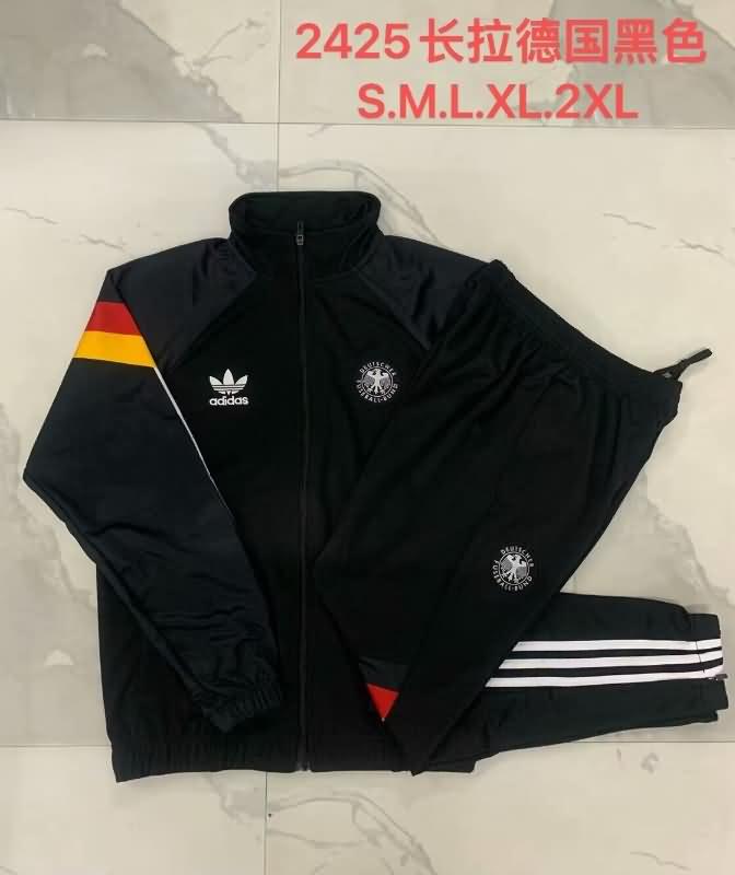 Thailand Quality(AAA) 2024 Germany Black Soccer Tracksuit 04