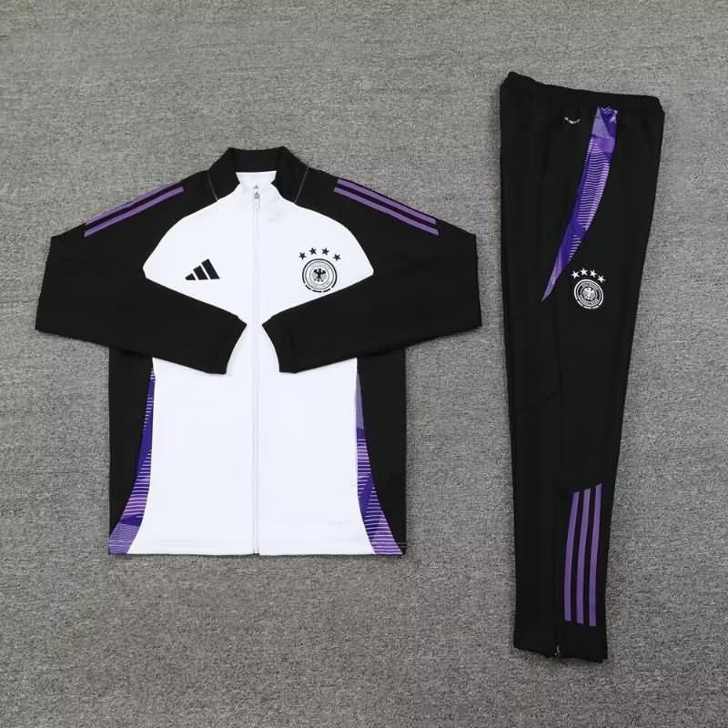 Thailand Quality(AAA) 2024 Germany White Soccer Tracksuit 05