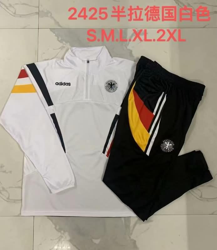 Thailand Quality(AAA) 2024 Germany White Soccer Tracksuit 06