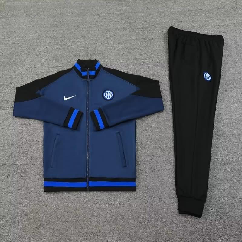 Thailand Quality(AAA) 24/25 Inter Milan Dark Blue Soccer Tracksuit