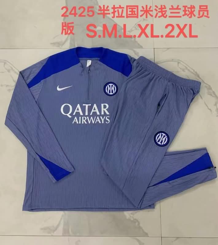 Thailand Quality(AAA) 24/25 Inter Milan Grey Soccer Tracksuit 02