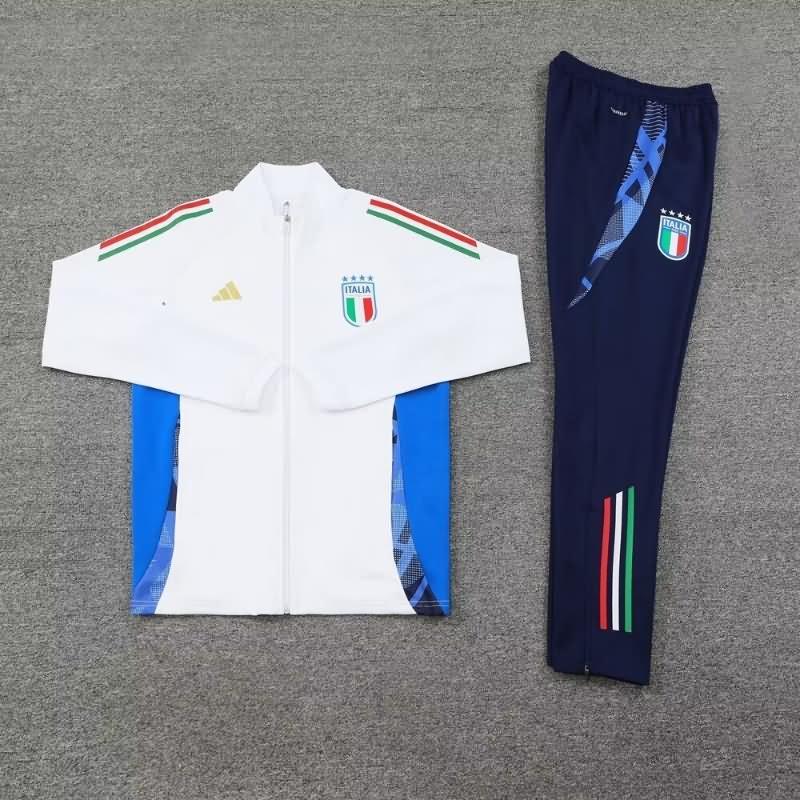 Thailand Quality(AAA) 2024 Italy White Soccer Tracksuit 04