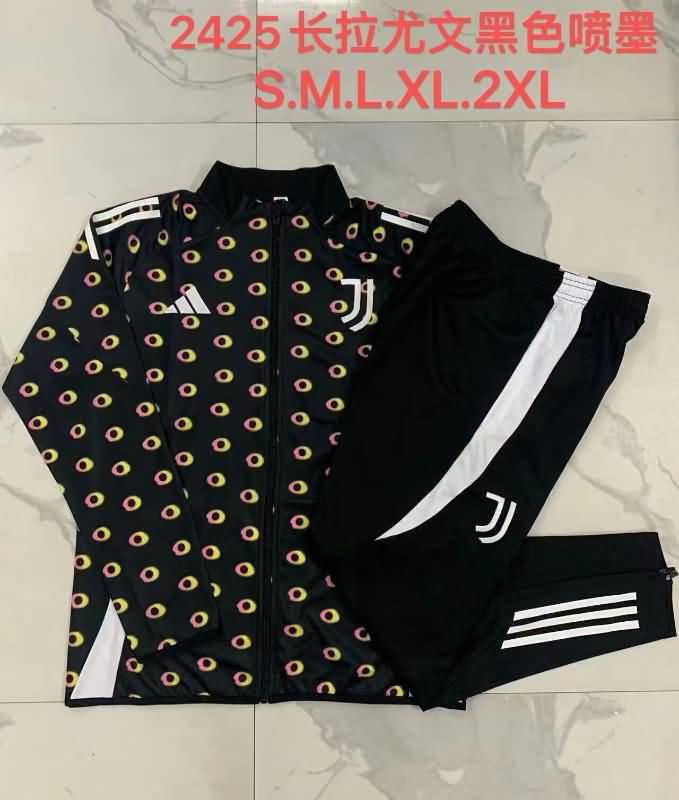 Thailand Quality(AAA) 24/25 Juventus Black Soccer Tracksuit