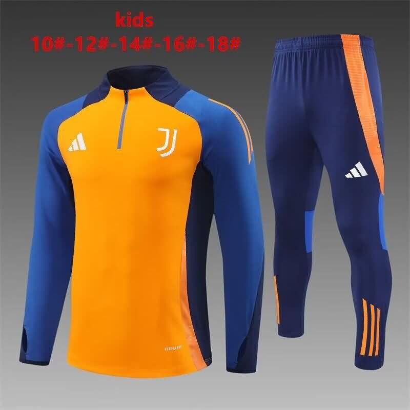 Kids - Thailand Quality(AAA) 24/25 Juventus Orange Soccer Tracksuit