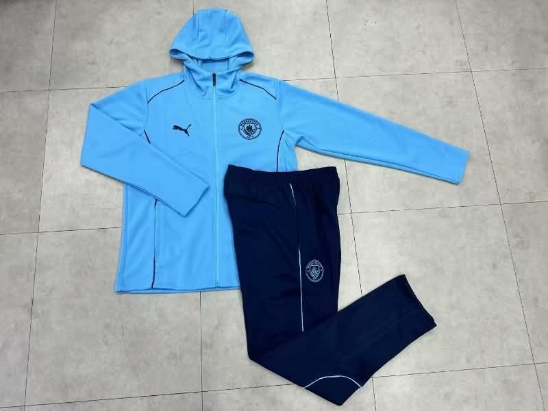 Thailand Quality(AAA) 24/25 Manchester City Blue Soccer Tracksuit 04