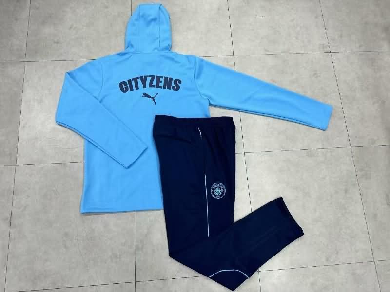 Thailand Quality(AAA) 24/25 Manchester City Blue Soccer Tracksuit 04