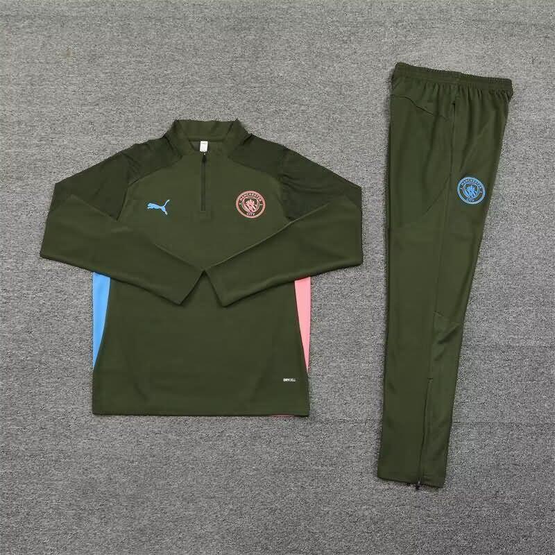 Thailand Quality(AAA) 24/25 Manchester City Green Soccer Tracksuit 03