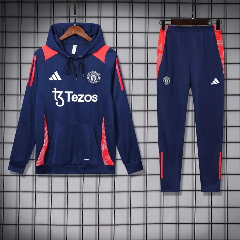 Thailand Quality(AAA) 24/25 Manchester United Dark Blue Soccer Tracksuit 05