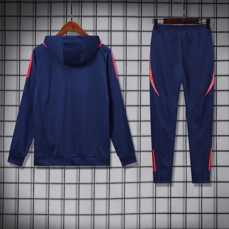 Thailand Quality(AAA) 24/25 Manchester United Dark Blue Soccer Tracksuit 05