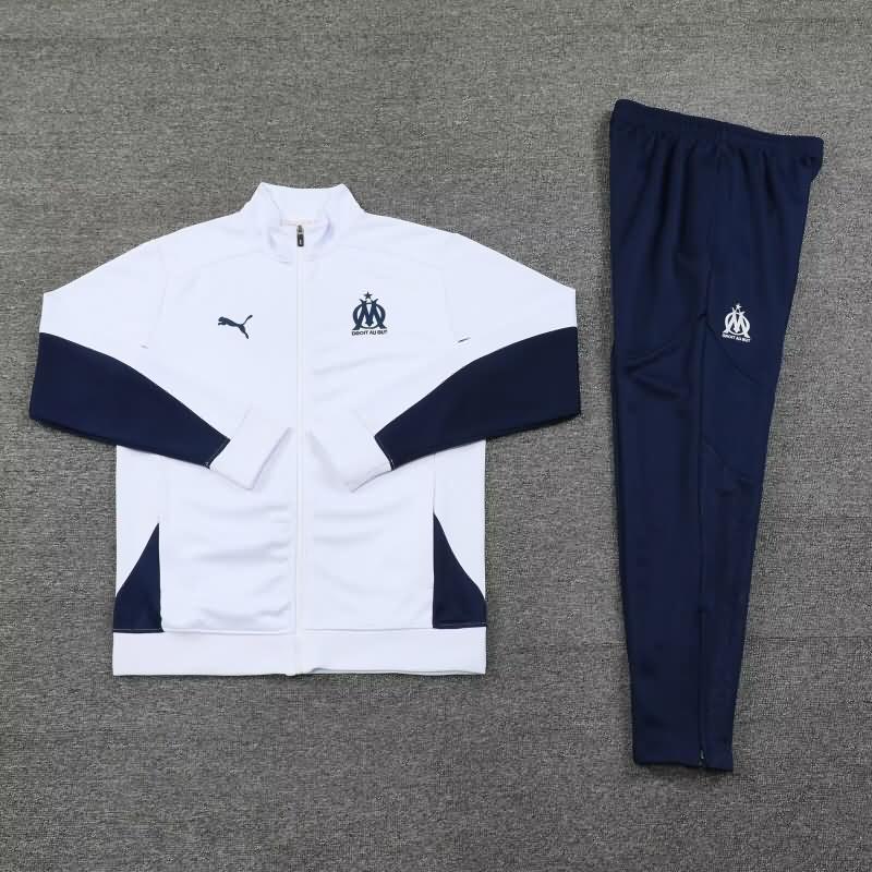 Thailand Quality(AAA) 24/25 Marseilles White Soccer Tracksuit 02