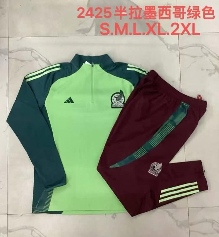 Thailand Quality(AAA) 2024 Mexico Green Soccer Tracksuit 02