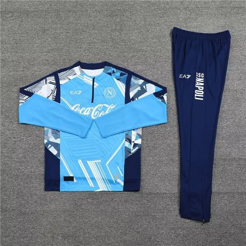 Thailand Quality(AAA) 24/25 Napoli Blue Soccer Tracksuit