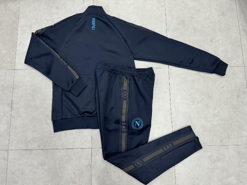 Thailand Quality(AAA) 24/25 Napoli Dark Blue Soccer Tracksuit