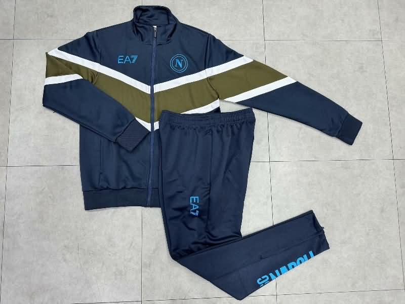 Thailand Quality(AAA) 24/25 Napoli Dark Blue Soccer Tracksuit 02