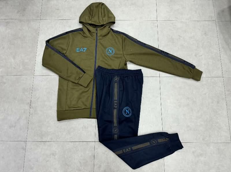 Thailand Quality(AAA) 24/25 Napoli Dark Green Soccer Tracksuit