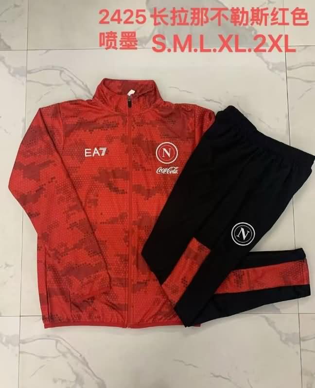 Thailand Quality(AAA) 24/25 Napoli Red Soccer Tracksuit 02