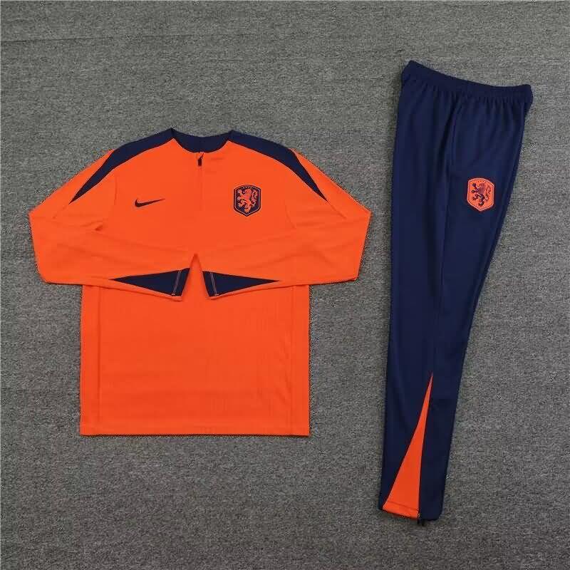 Thailand Quality(AAA) 2024 Netherlands Orange Soccer Tracksuit