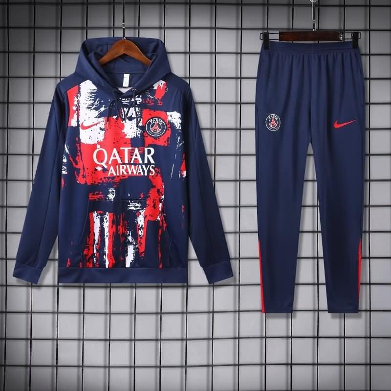 Thailand Quality(AAA) 24/25 Paris St Germain Dark Blue Soccer Tracksuit 02