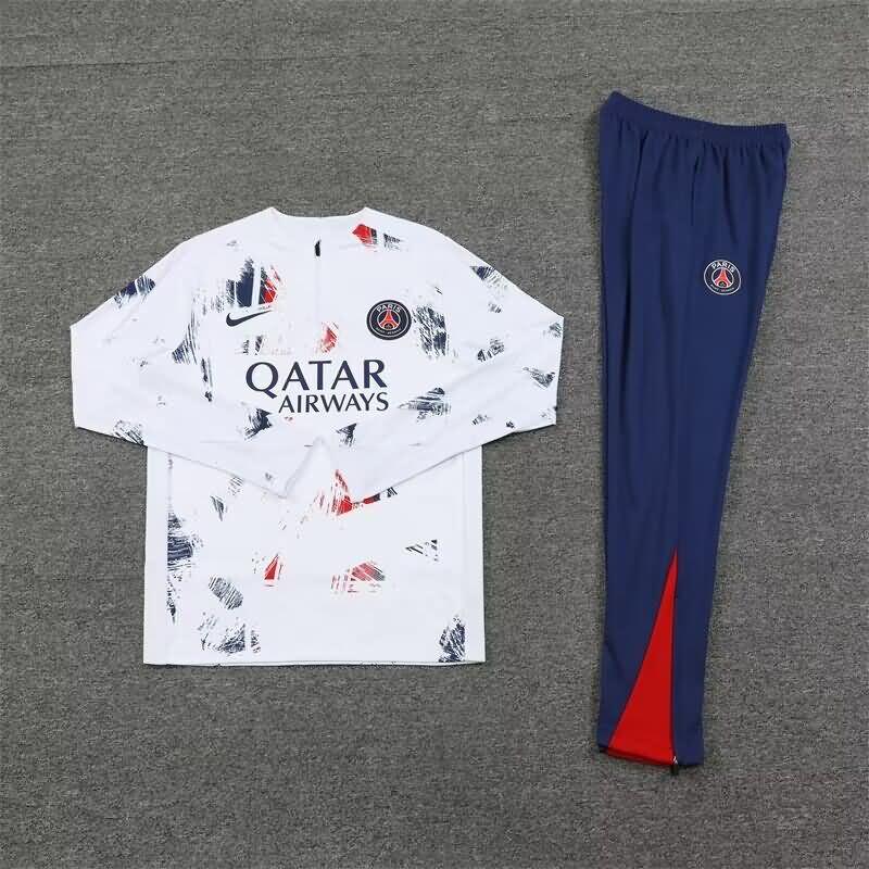 Thailand Quality(AAA) 24/25 Paris St Germain White Soccer Tracksuit